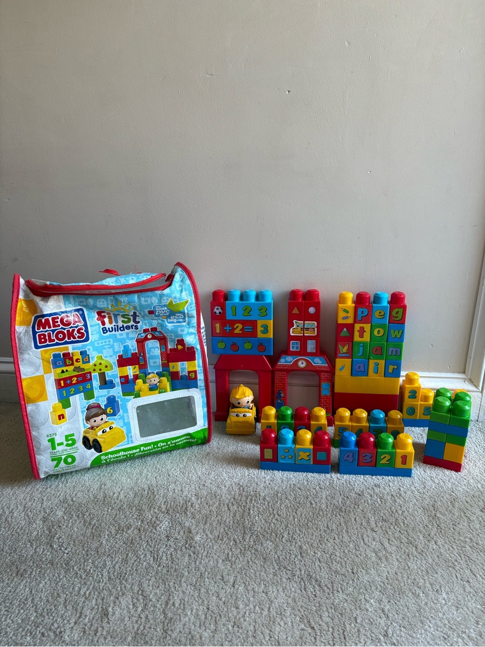 Mega bloks schoolhouse fun, bag of 70 building blocks